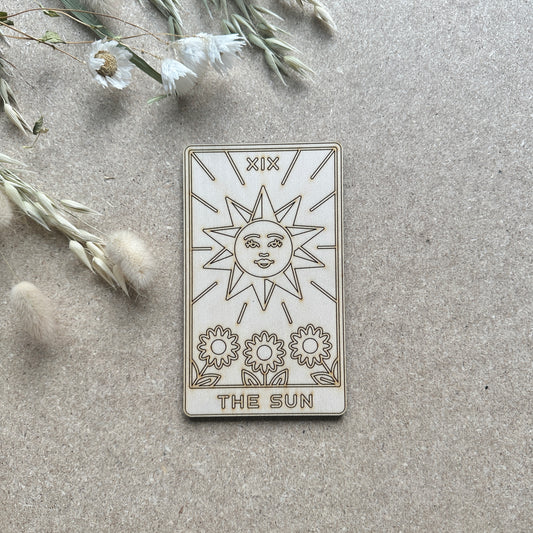 Tarot Card - The Sun - Warmth - Prosperity - Laser Cut 4mm Plywood Tarot Card
