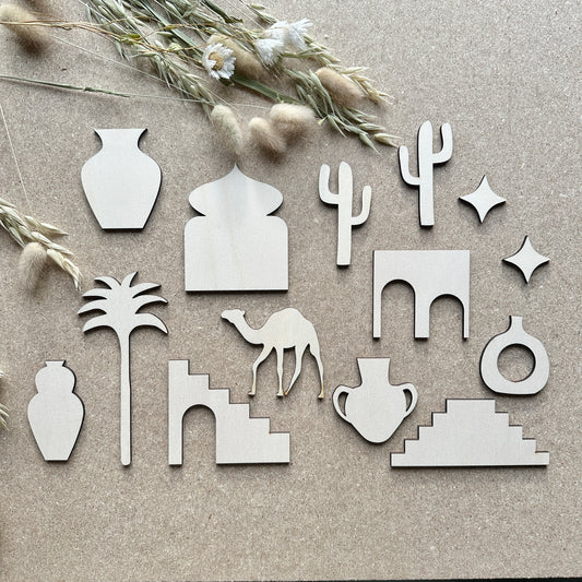 Moroccan and Desert Cut-out Shapes - Kids Room Ideas - 4mm Plywood - Desert Theme - Animal Painting and Crafting Ideas