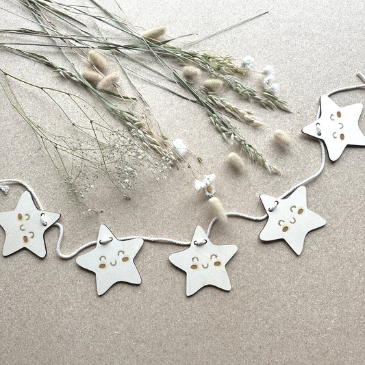 Star Garland - Cute Stars - Nursery Decor - Kids Room Decor - Plywood Stars - Twinkle Twinkle Little Star