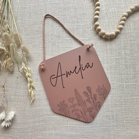 Personalised Name Plaque - Hanging Personalised Plaque - Plywood Plaque - Wooden Wall Decor - Laser Engraved Plaque