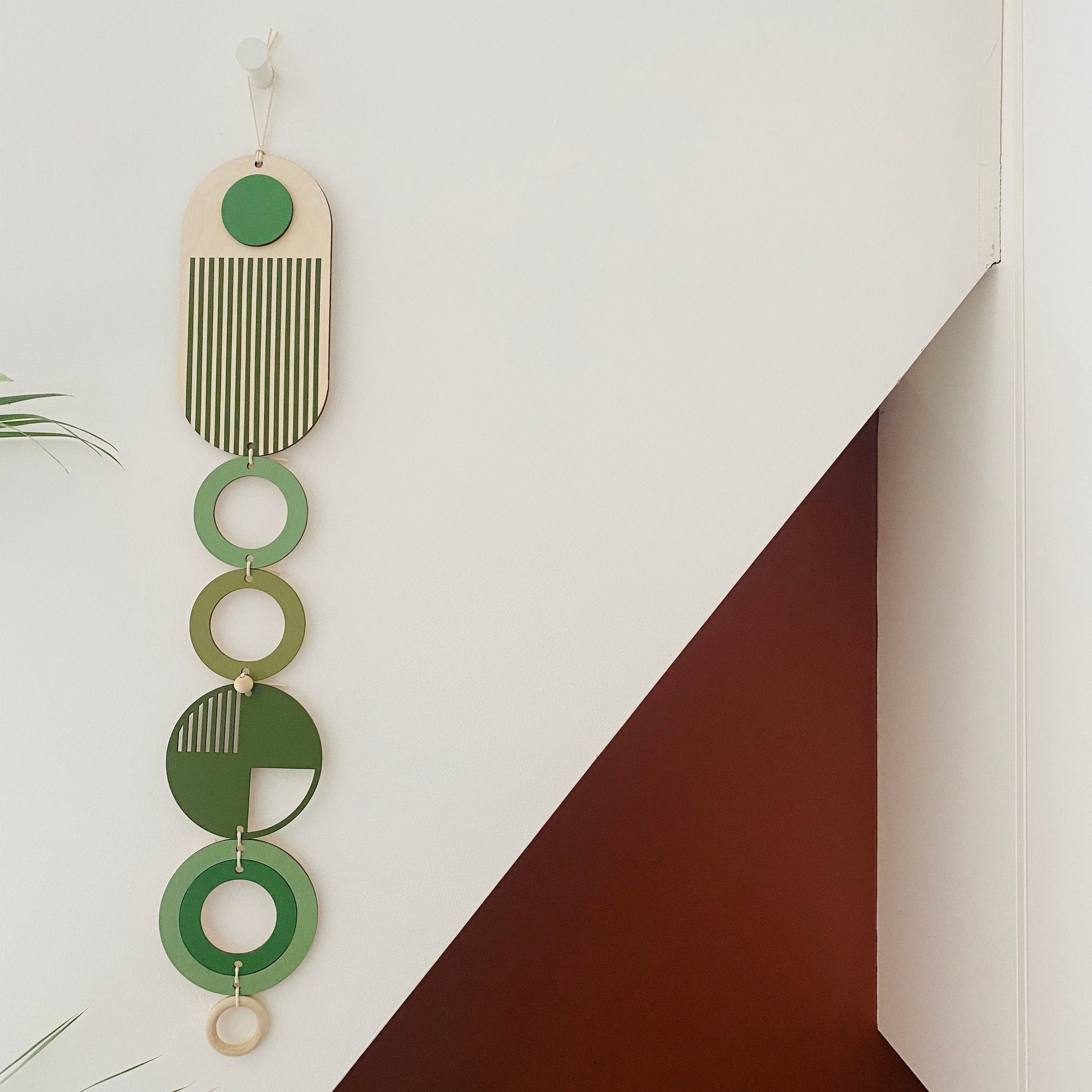 Green Modern Wall Art - Handmade Birch Plywood Hanging - 68cm x 10cm - Mid-Century Wall Decor - Unique Wood Pattern - Shop Small on Etsy