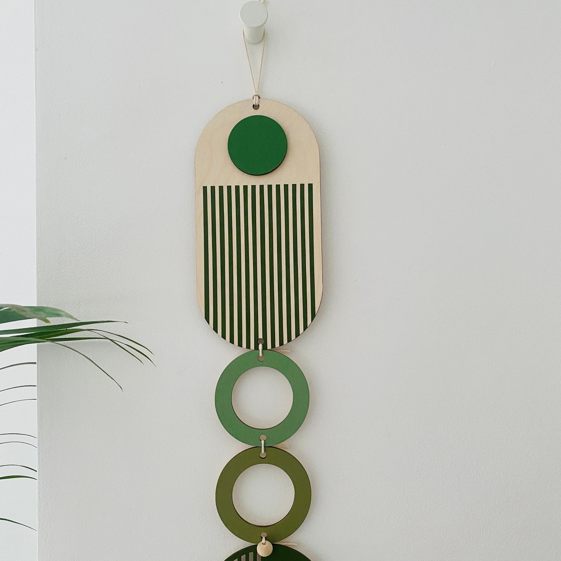 Green Modern Wall Art - Handmade Birch Plywood Hanging - 68cm x 10cm - Mid-Century Wall Decor - Unique Wood Pattern - Shop Small on Etsy