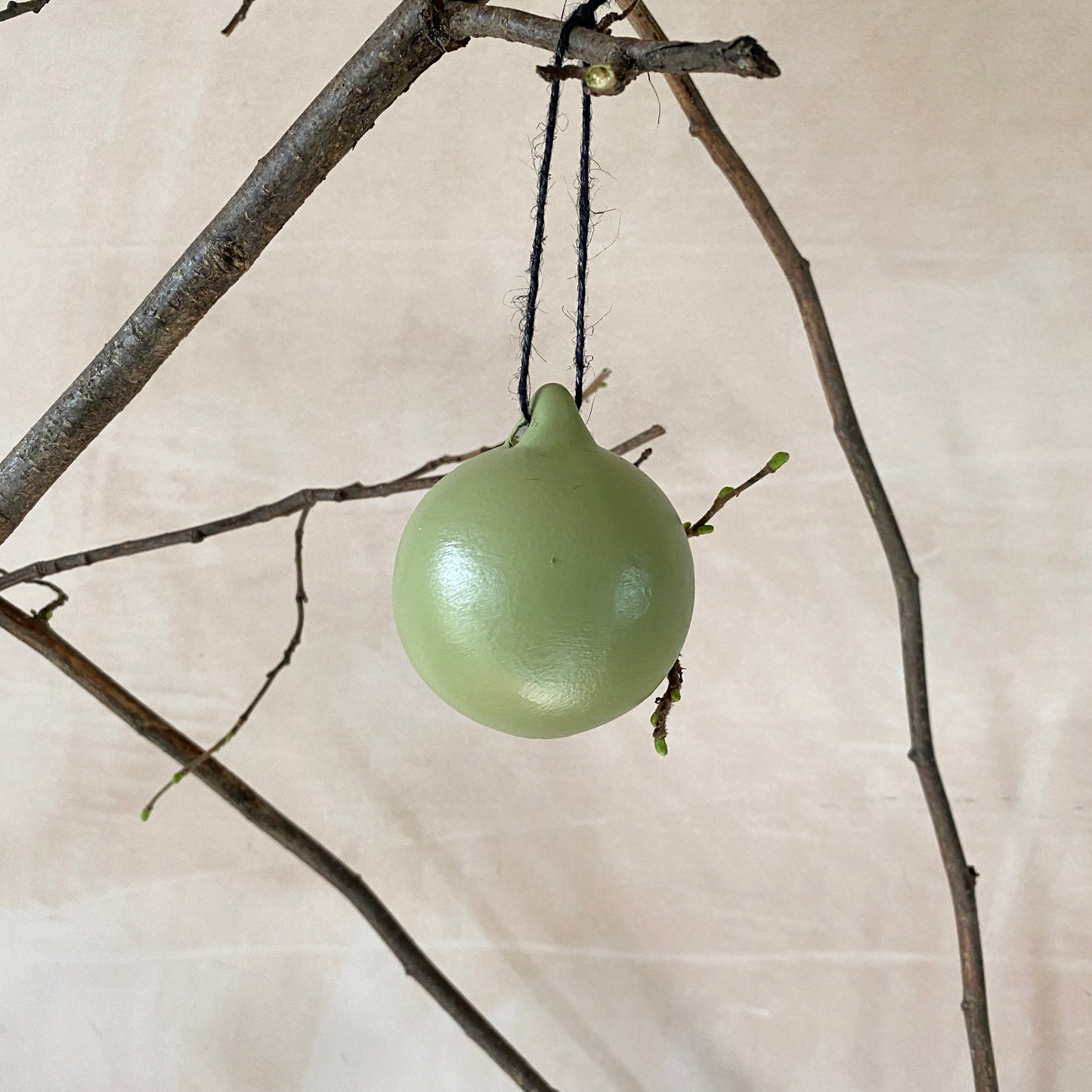 Set of 6 Original Ceramic Baubles - Ceramic Ornament - Christmas Tree Decoration - Hand Painted - Green Baubles - Earthy Baubles - 6cm