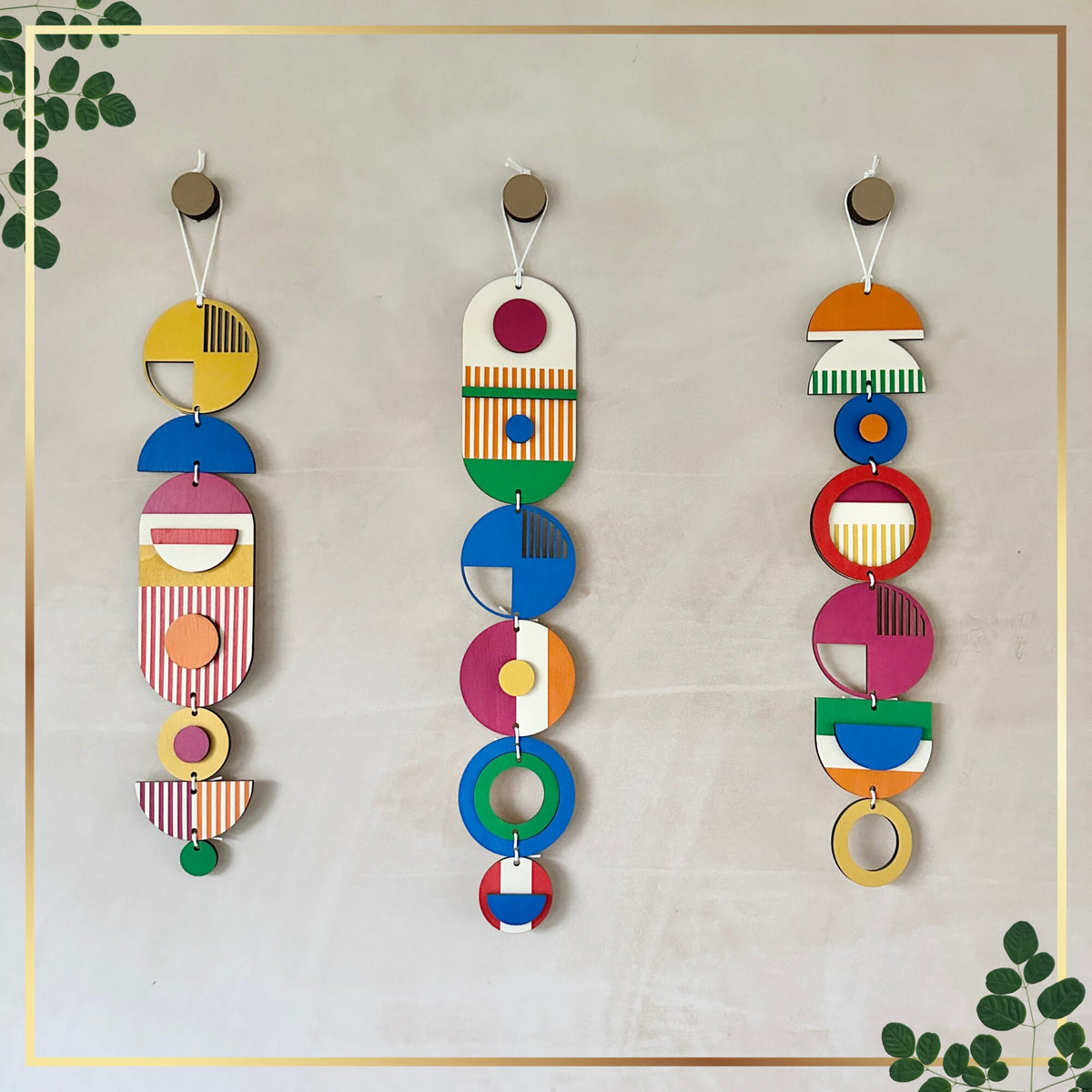 Small Modern Wall Hanging - Bright Geometric Art - Wood Decor - Unusual Wall Hanging - Wall Jewellery- Contemporary Designs - New Decor