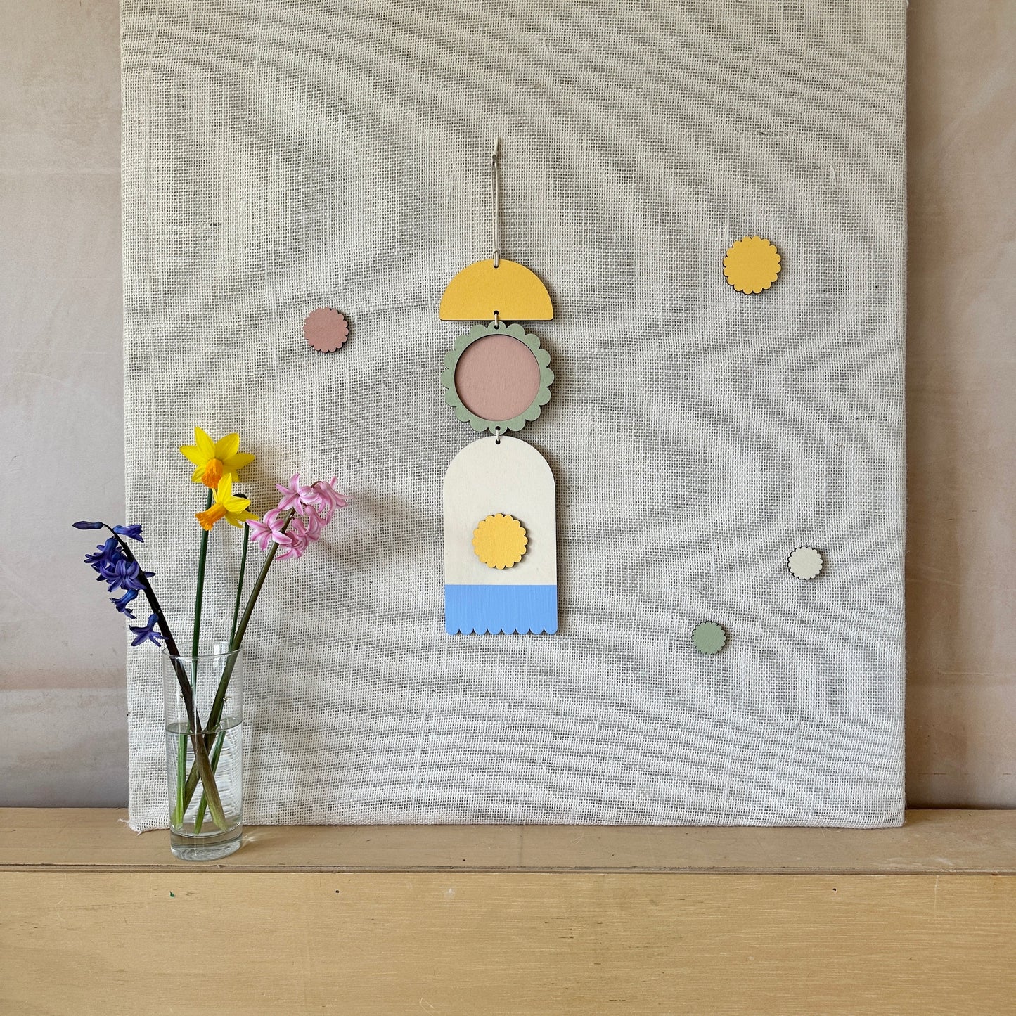 Spring 2024 Wall Hanging - Cute Wall Hanging - Pastel Wall Art - Colourful Home Decor - Hand Painted Decor - Modern Bright Gifting - Gifts