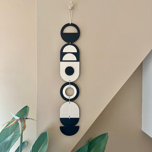 Black Wall Hanging Gift - Geometric Wall Art - New Home Gift - Housewarming Present - Mid-Century Home Decor - Art Gifting
