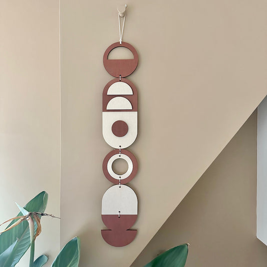 Terracotta Wall Hanging Gift - Geometric Wall Art - New Home Gift - Housewarming Present - Mid-Century Home Decor - Art Gifting