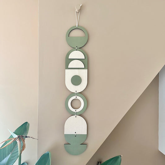 Green Wall Hanging Gift - Geometric Wall Art - New Home Gift - Housewarming Present - Mid-Century Home Decor - Art Gifting