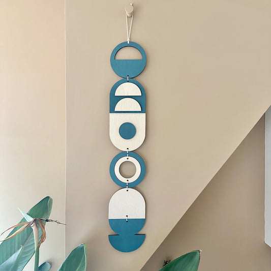Teal Wall Hanging Gift - Geometric Wall Art - New Home Gift - Housewarming Present - Mid-Century Home Decor - Art Gifting