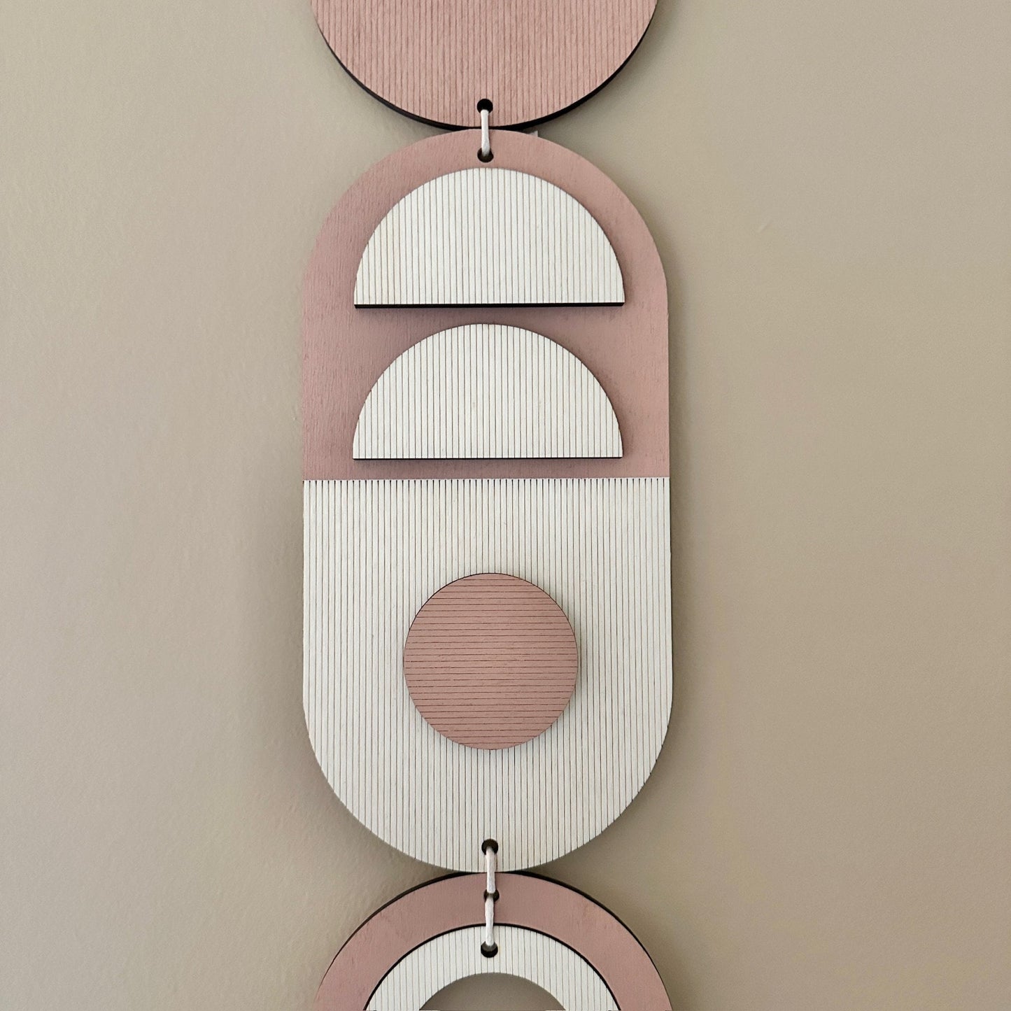 Dusky Pink Wall Hanging Gift - Geometric Wall Art - New Home Gift - Housewarming Present - Mid-Century Home Decor - Art Gifting