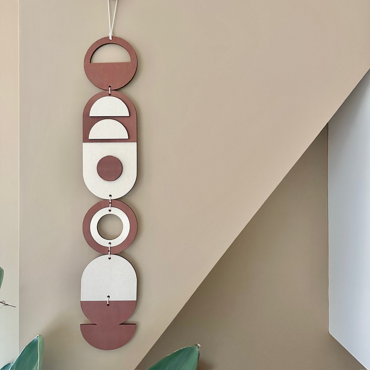 Terracotta Wall Hanging Gift - Geometric Wall Art - New Home Gift - Housewarming Present - Mid-Century Home Decor - Art Gifting