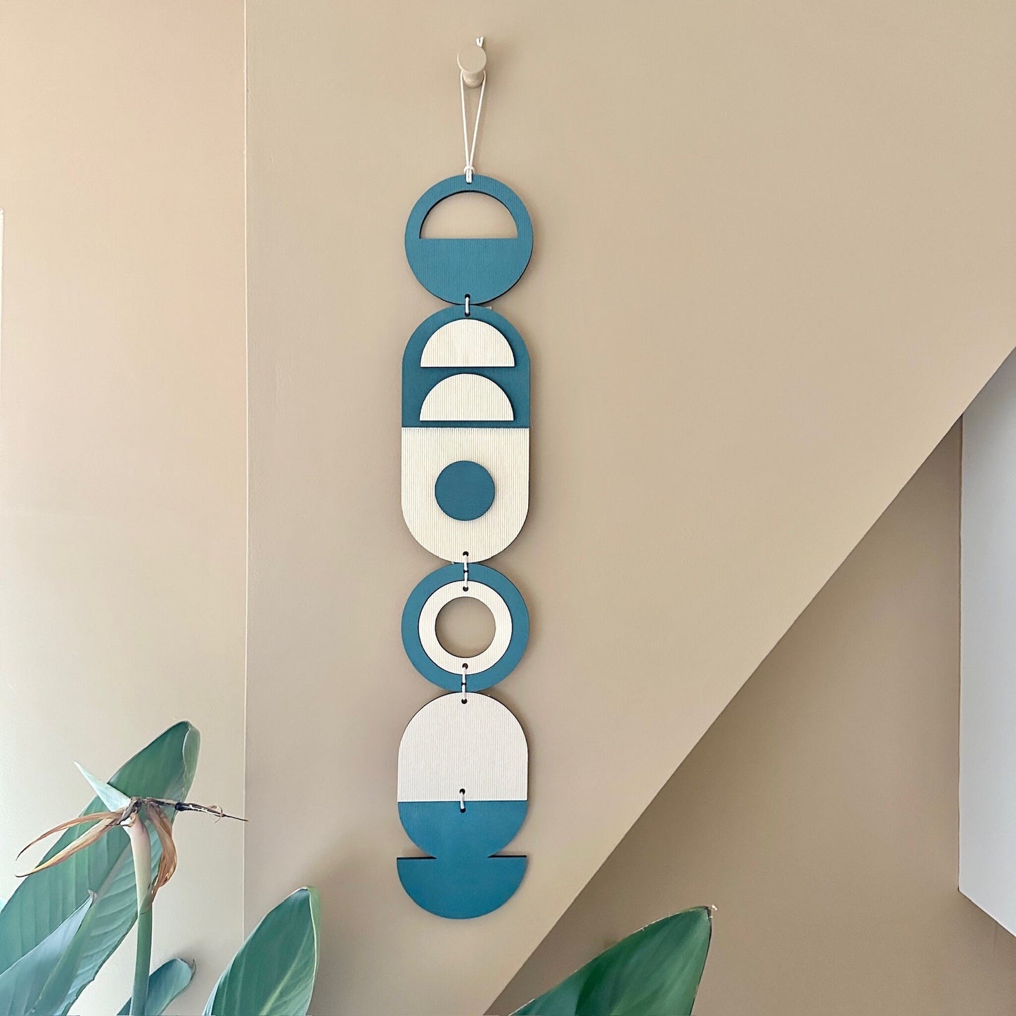 Teal Wall Hanging Gift - Geometric Wall Art - New Home Gift - Housewarming Present - Mid-Century Home Decor - Art Gifting