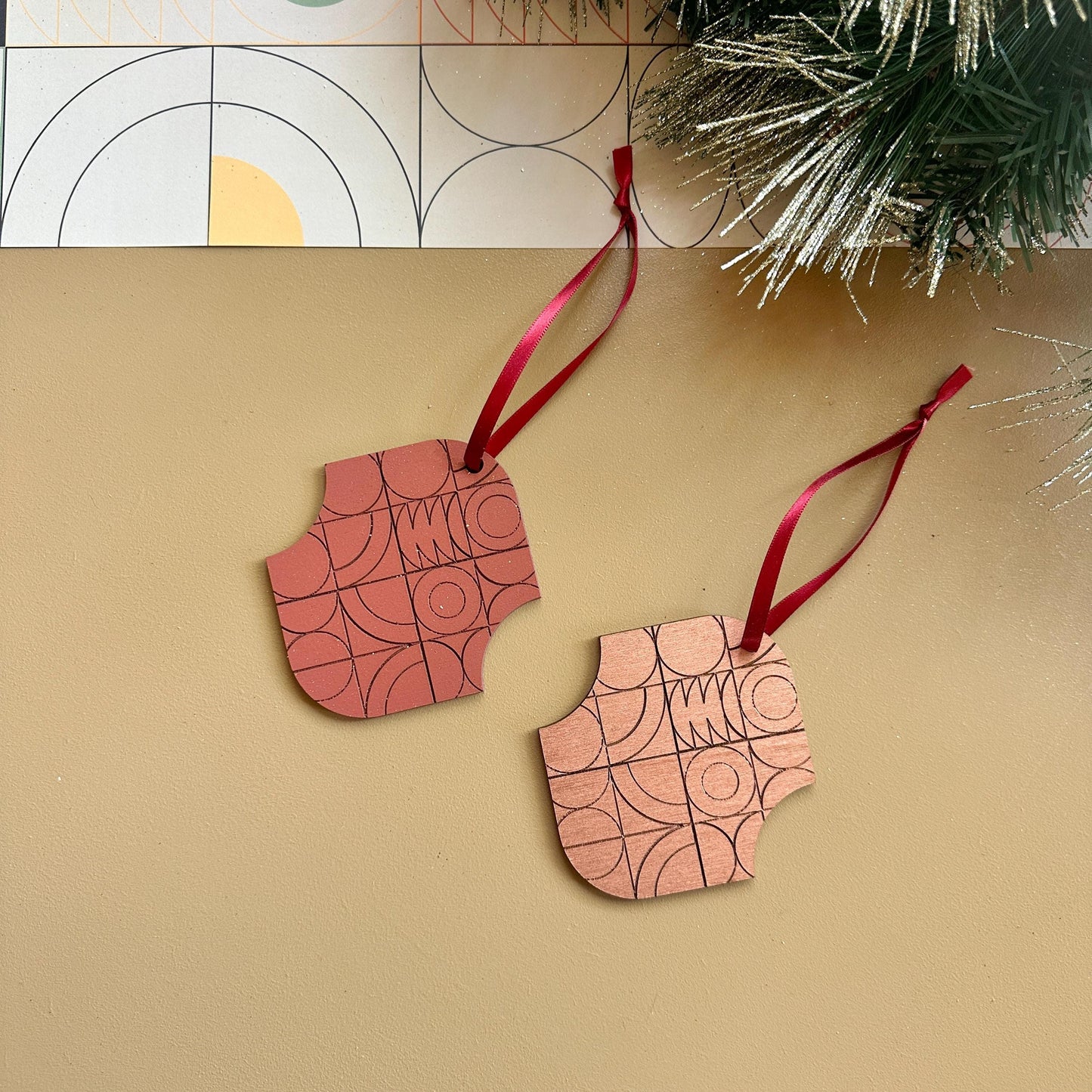 Copper Christmas Decoration - Ornament Set - Holiday Decor - Xmas Decor