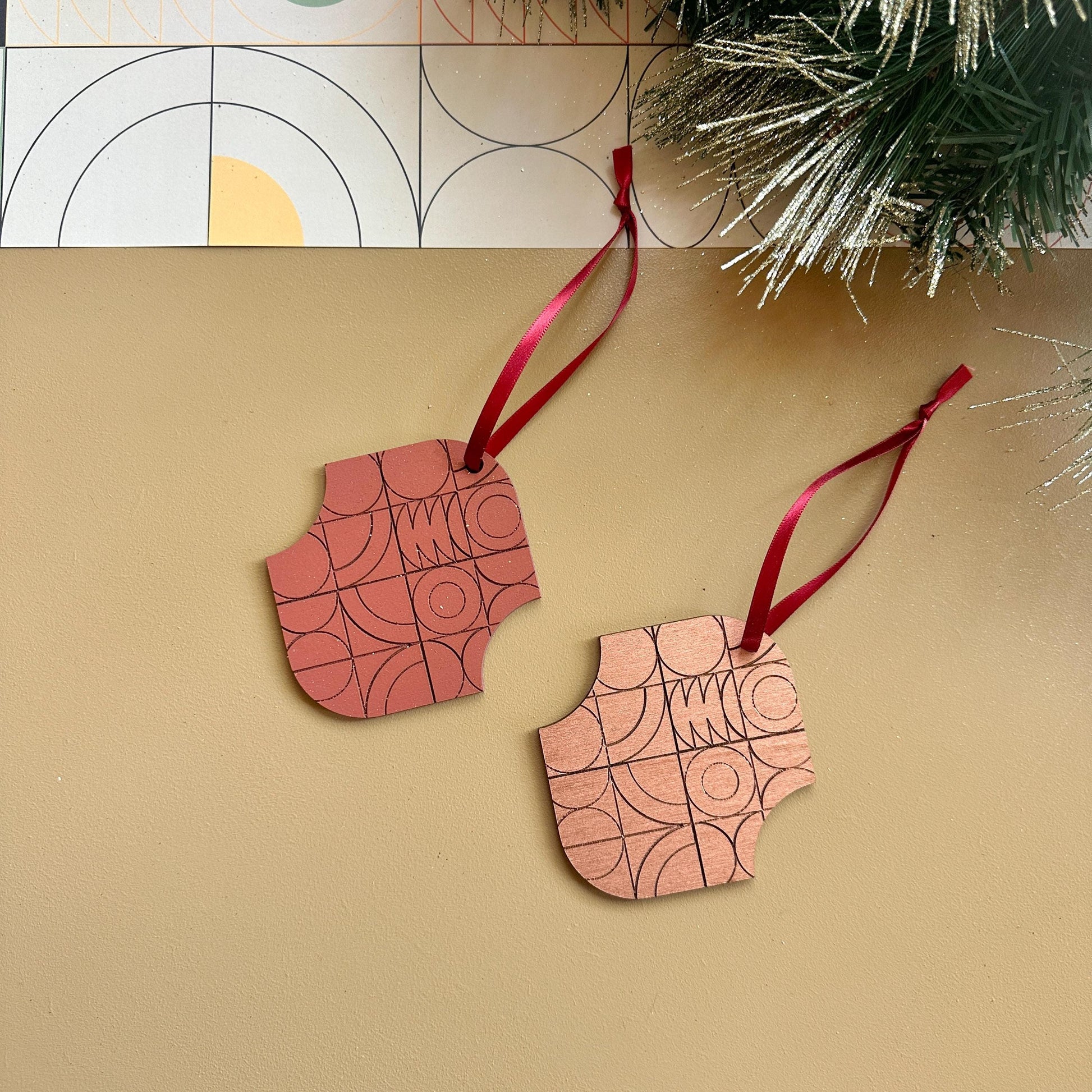 Copper Christmas Decoration - Ornament Set - Holiday Decor - Xmas Decor