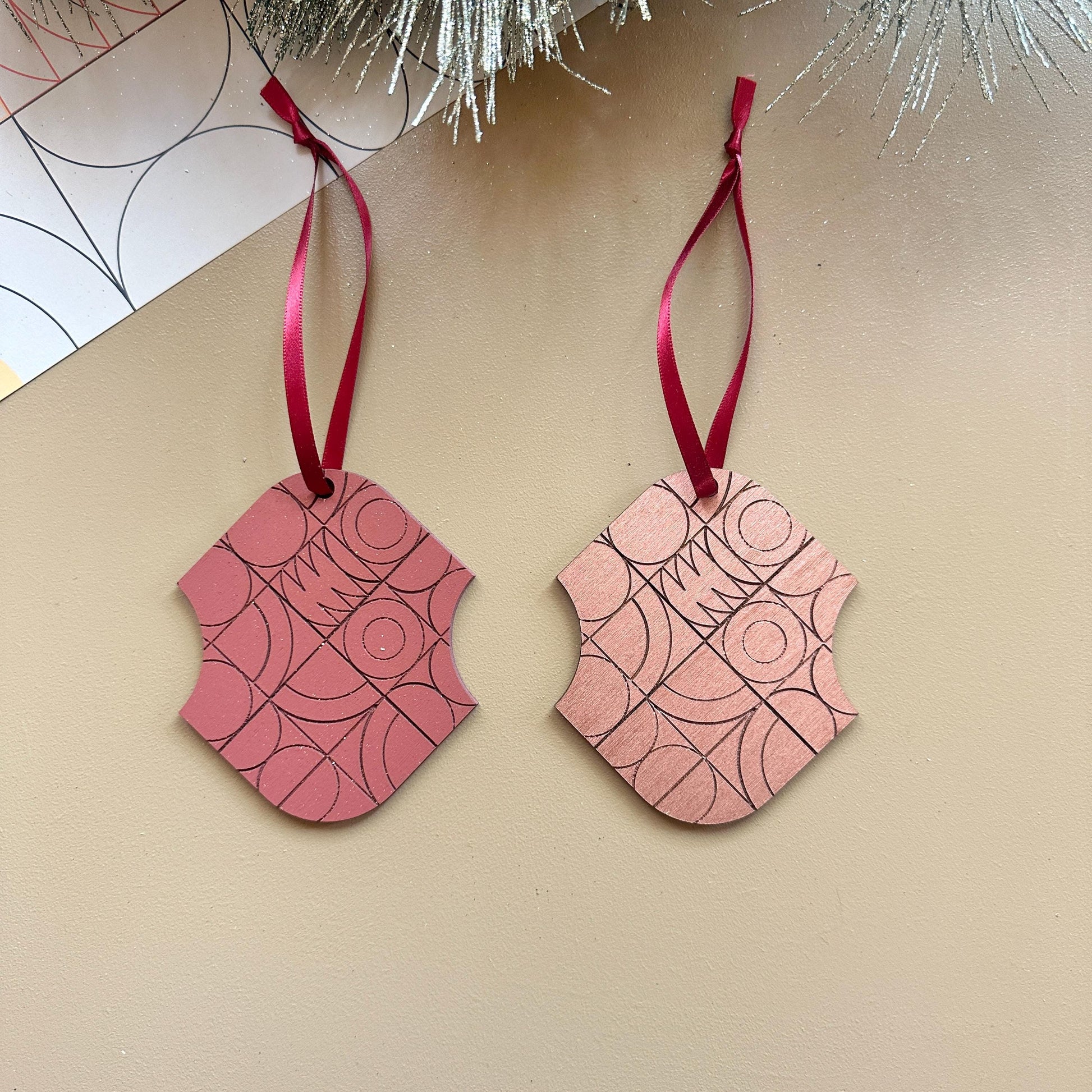 Copper Christmas Decoration - Ornament Set - Holiday Decor - Xmas Decor