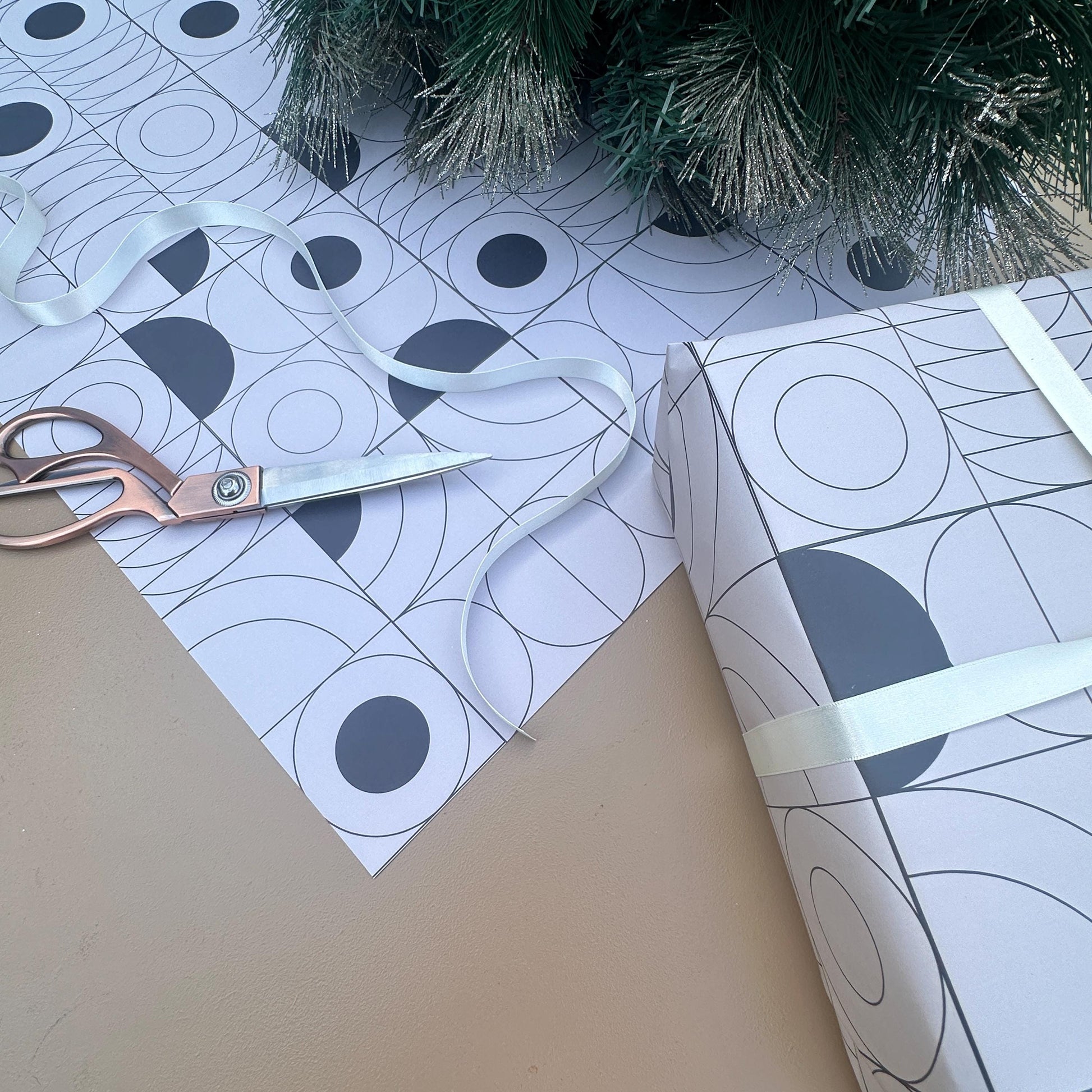 3 Sheets of Geometric Gift Wrap - Monochrome Wrapping Paper - Quality Gift Wrap