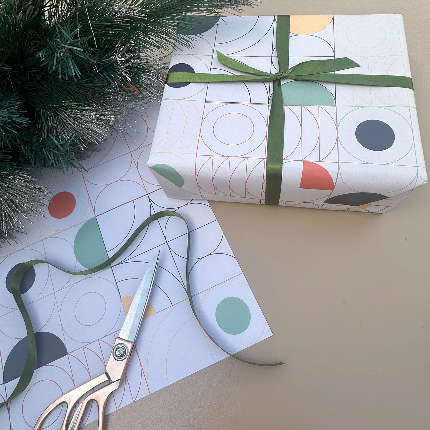 3 Sheets of Geometric Gift Wrap - Bauhaus Wrapping Paper - Quality Gift Wrap