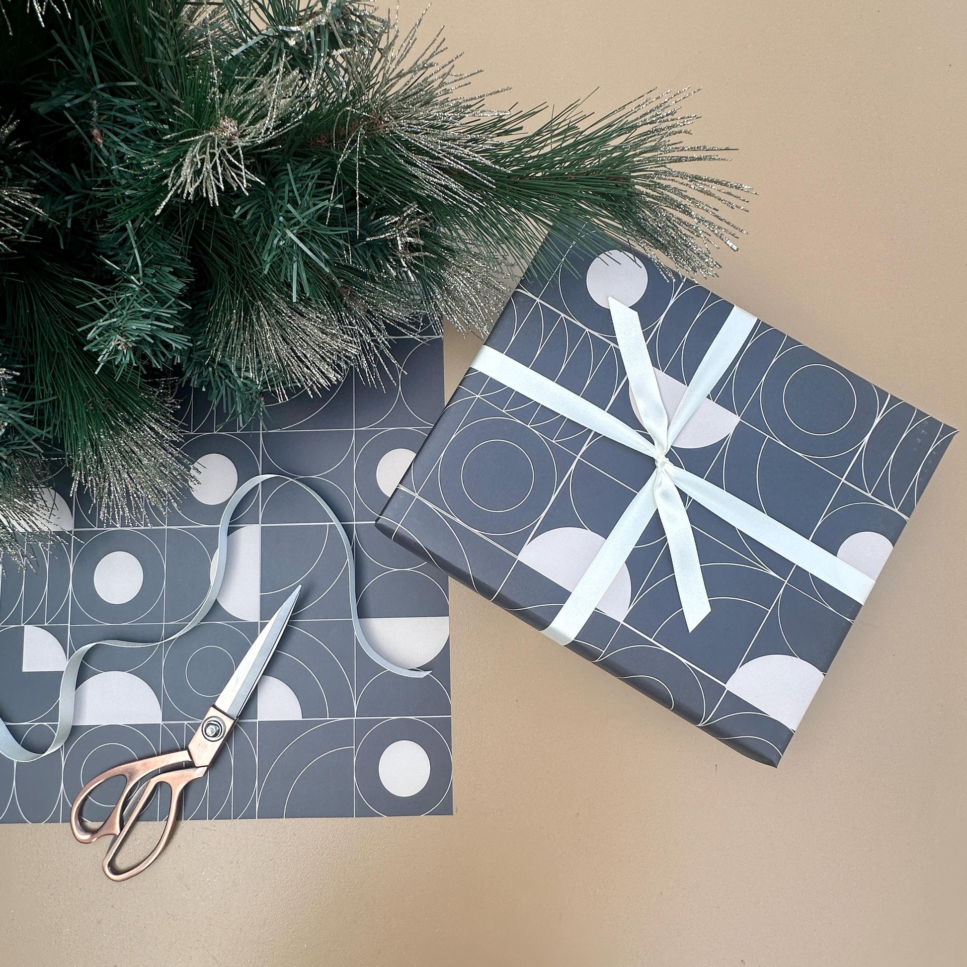 3 Sheets of Modern Gift Wrap - Black Monochrome Wrapping Paper - Quality Gift Wrap