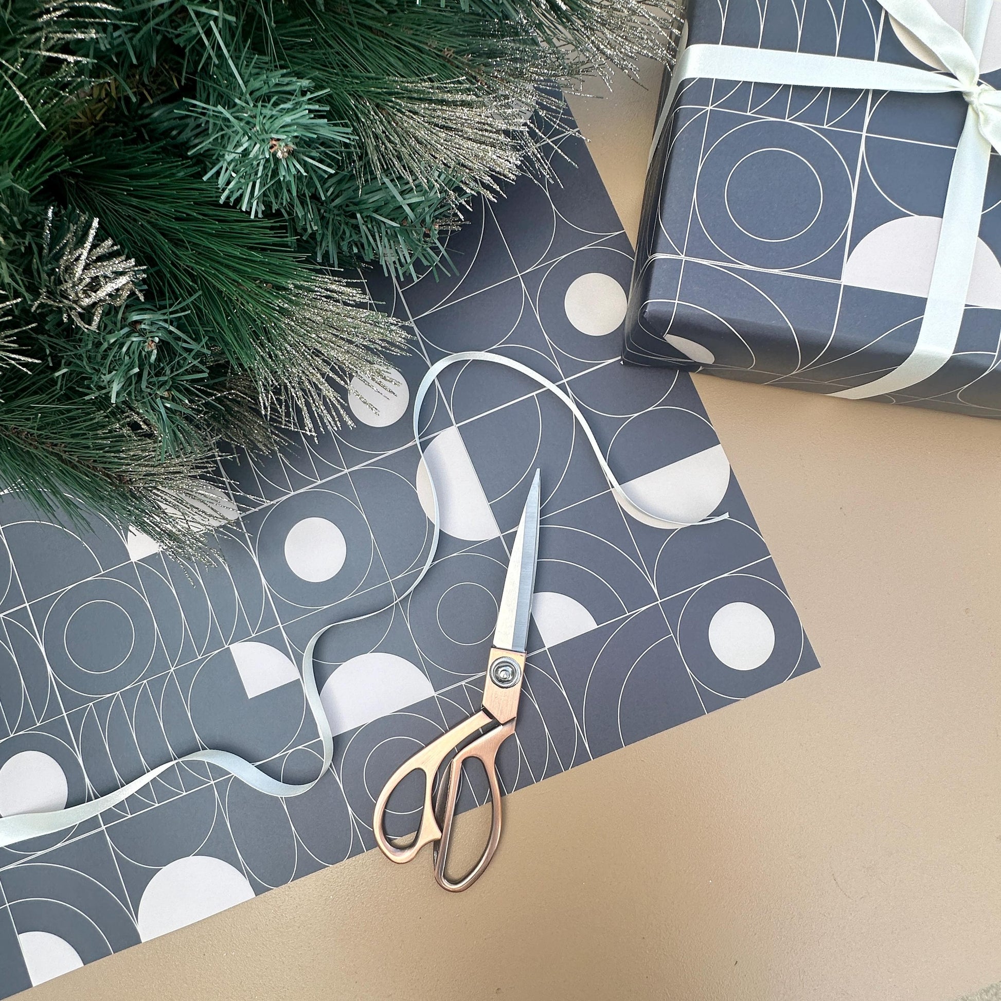 3 Sheets of Modern Gift Wrap - Black Monochrome Wrapping Paper - Quality Gift Wrap