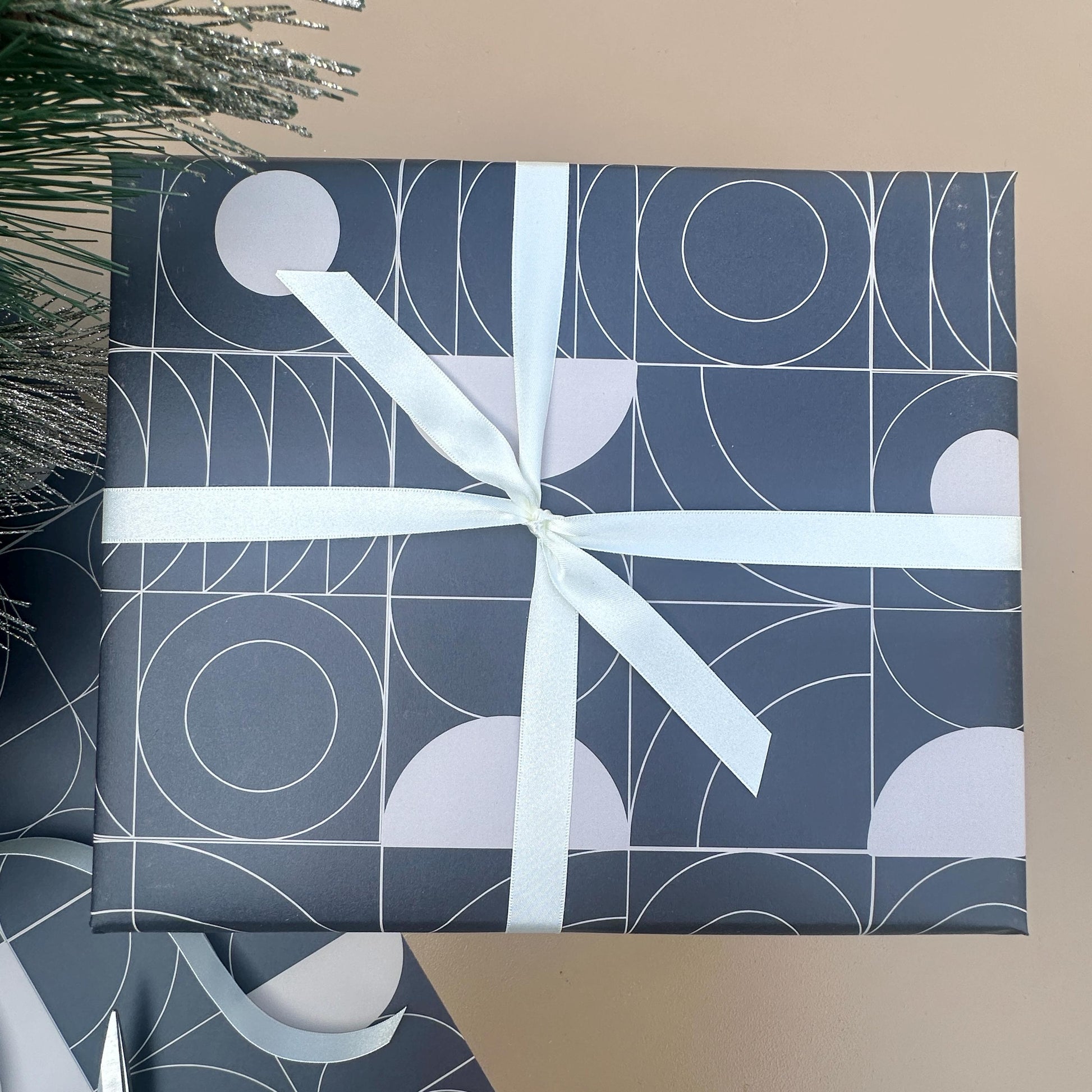 3 Sheets of Modern Gift Wrap - Black Monochrome Wrapping Paper - Quality Gift Wrap