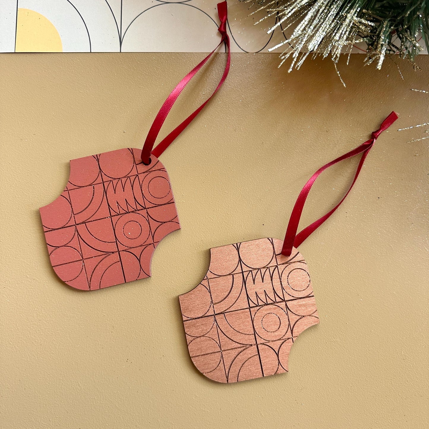 Copper Christmas Decoration - Ornament Set - Holiday Decor - Xmas Decor