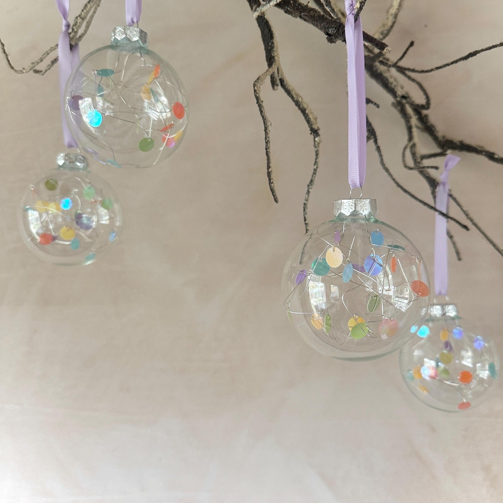 Pastel Bauble Set - Tree Ornaments - Christmas Decor - Festive Decor