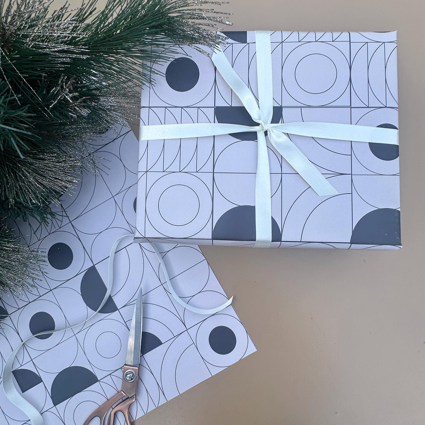 3 Sheets of Geometric Gift Wrap - Monochrome Wrapping Paper - Quality Gift Wrap