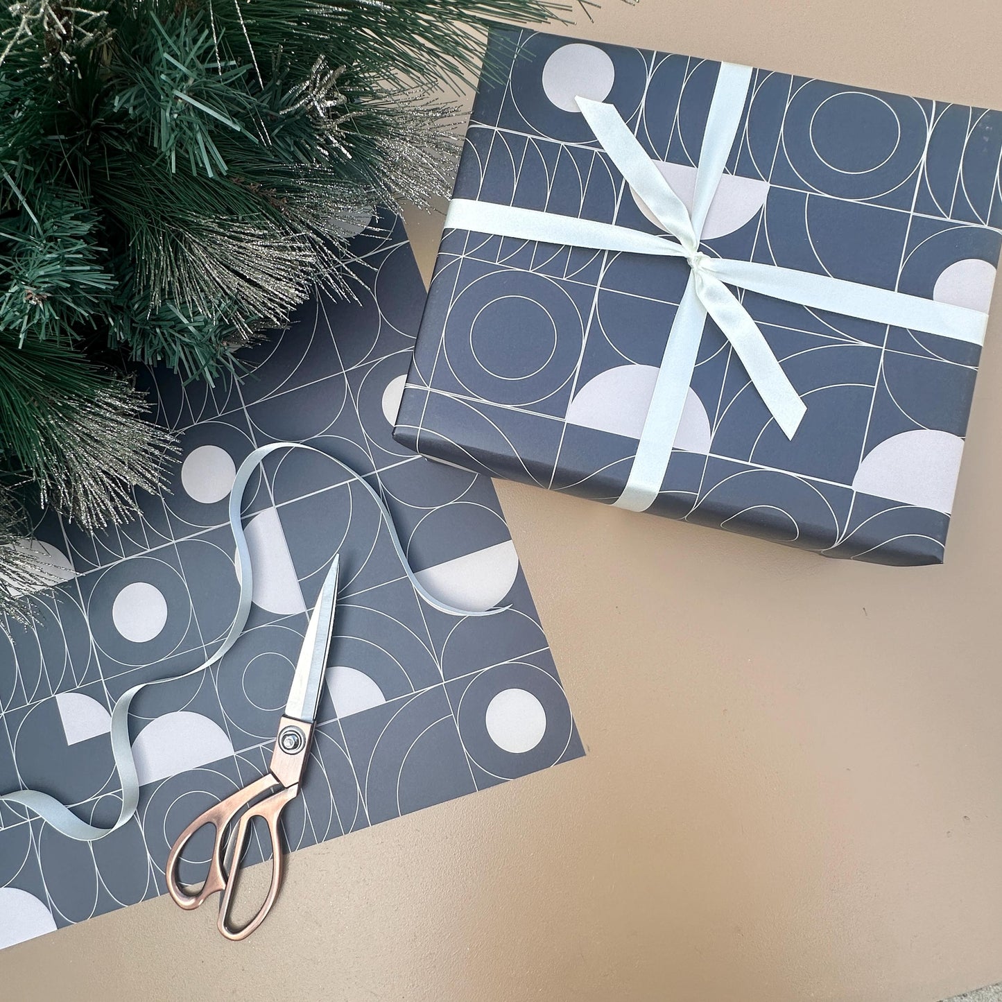 3 Sheets of Modern Gift Wrap - Black Monochrome Wrapping Paper - Quality Gift Wrap