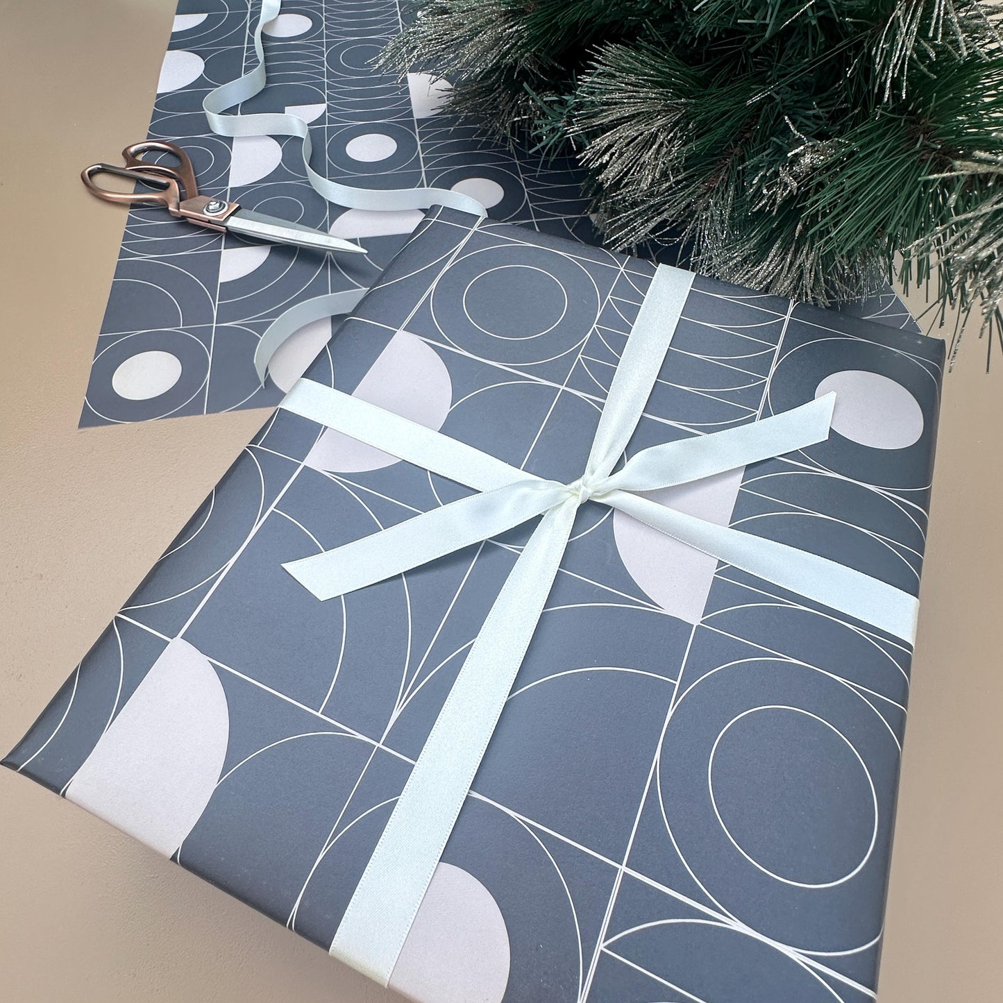 3 Sheets of Modern Gift Wrap - Black Monochrome Wrapping Paper - Quality Gift Wrap