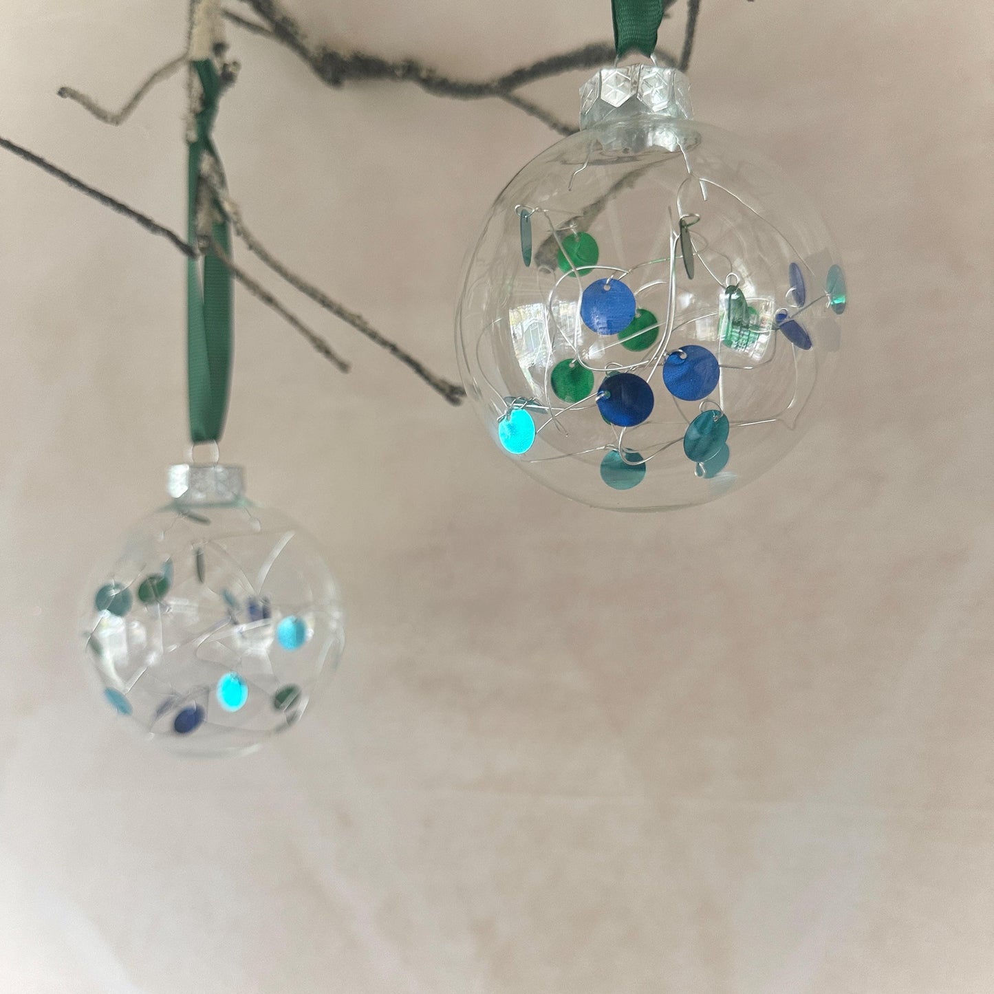 Set of Christmas Balls - Baubles - Green Decor - Christmas Ornaments - Mermaid Christmas- Ocean Tree Decor