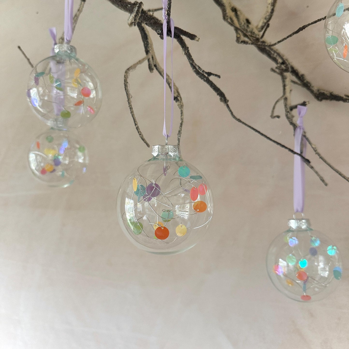 Pastel Bauble Set - Tree Ornaments - Christmas Decor - Festive Decor