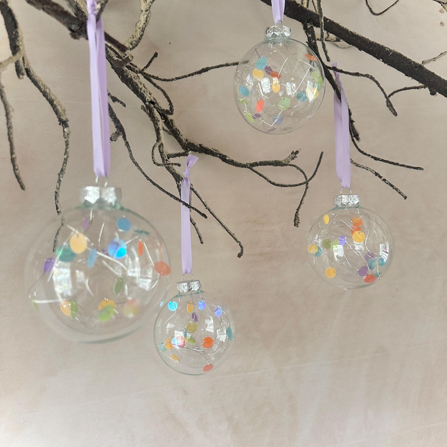 Pastel Bauble Set - Tree Ornaments - Christmas Decor - Festive Decor