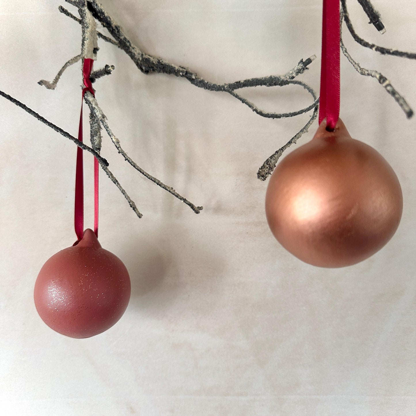 Set of 6 Baubles - Copper Bauble - Purple Bauble - Tree Ornament - Christmas Ball