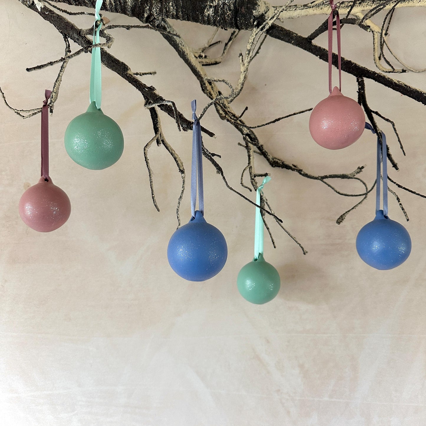 Set of 6 Baubles - Colourful Bauble Set - Tree Ornament - Christmas Ball