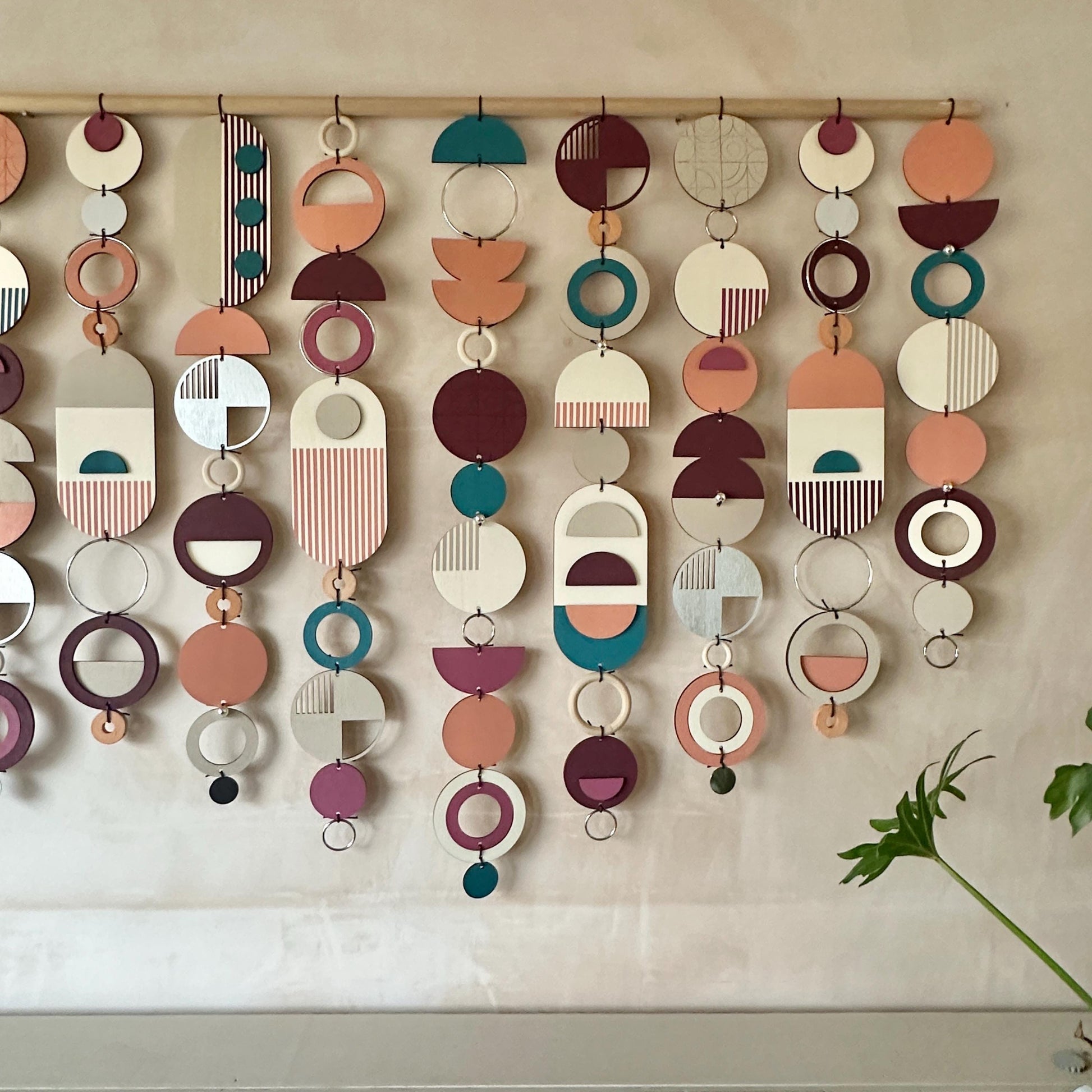 Wide Abstract Wall Art - Mid Century Modern Home Decor - Geometric Wall Decor