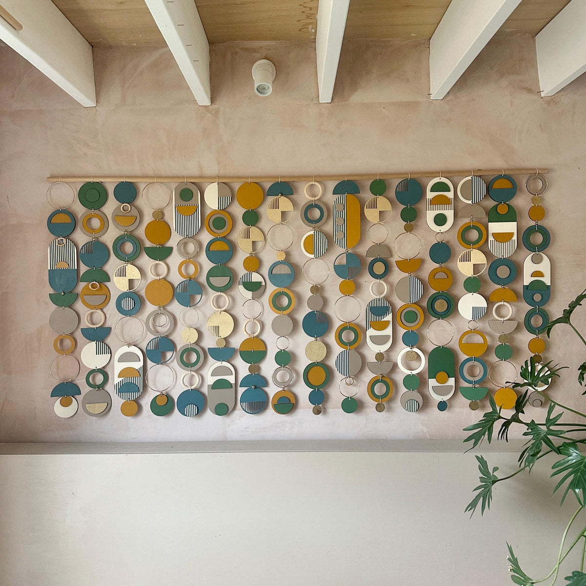 Large Bauhaus Wall Art - Blue, Green & Yellow Home decor - Bespoke Art
