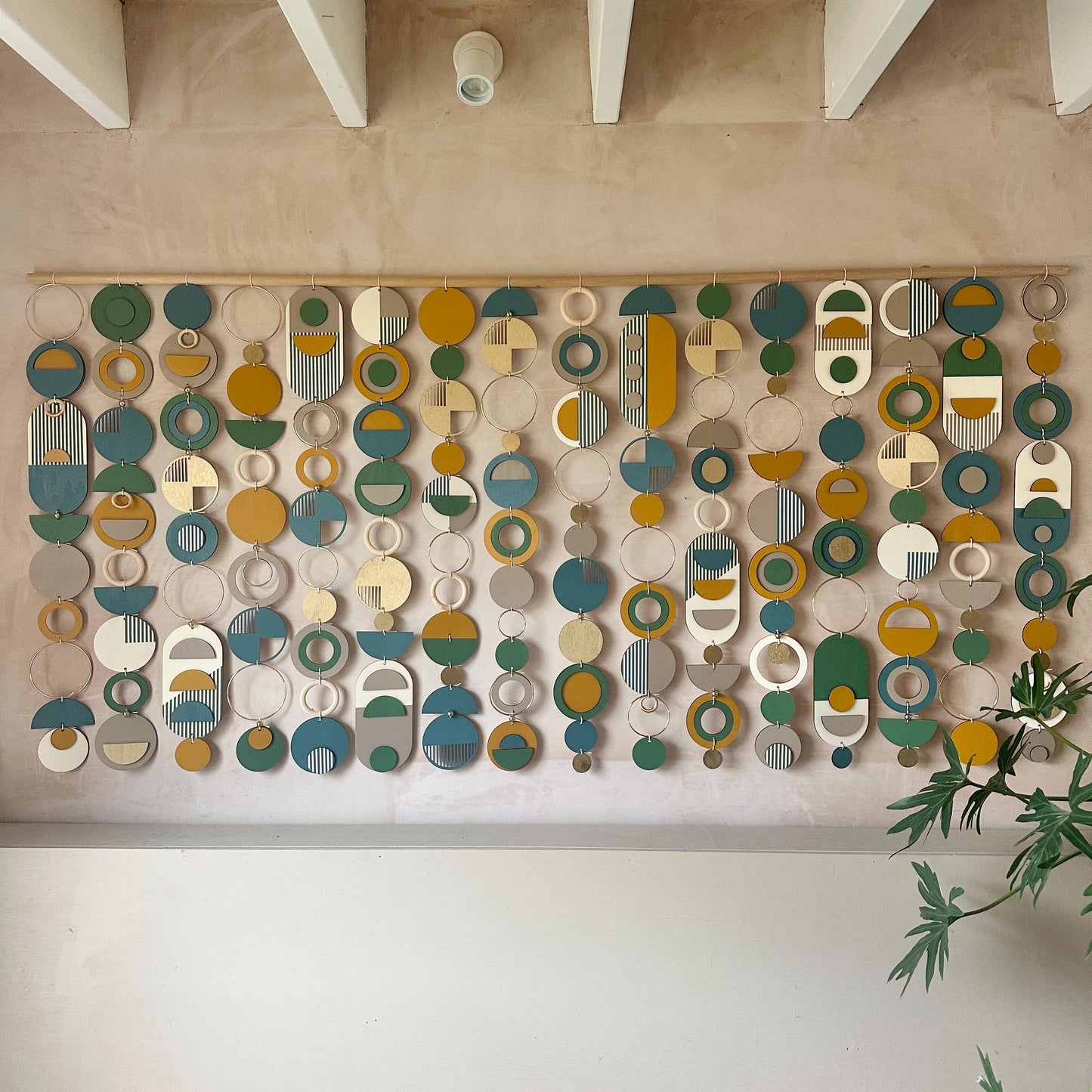 Large Bauhaus Wall Art - Blue, Green & Yellow Home decor - Bespoke Art