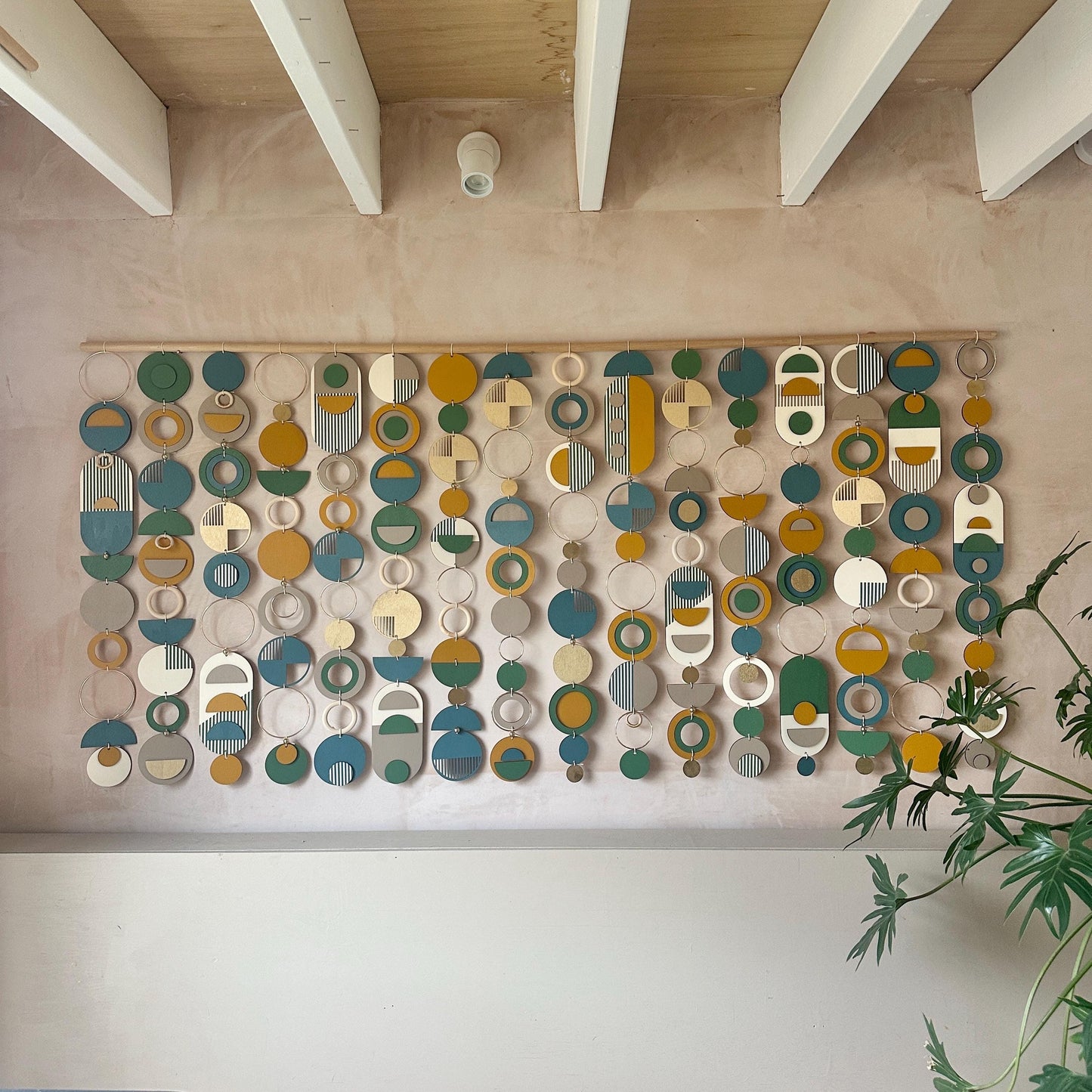 Large Bauhaus Wall Art - Blue, Green & Yellow Home decor - Bespoke Art