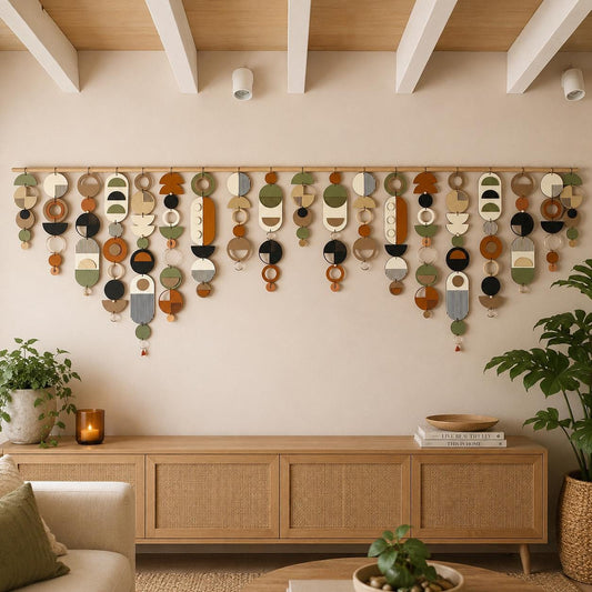 Wide Geometric Wall Art - MCM Home Decor with Modern Colours