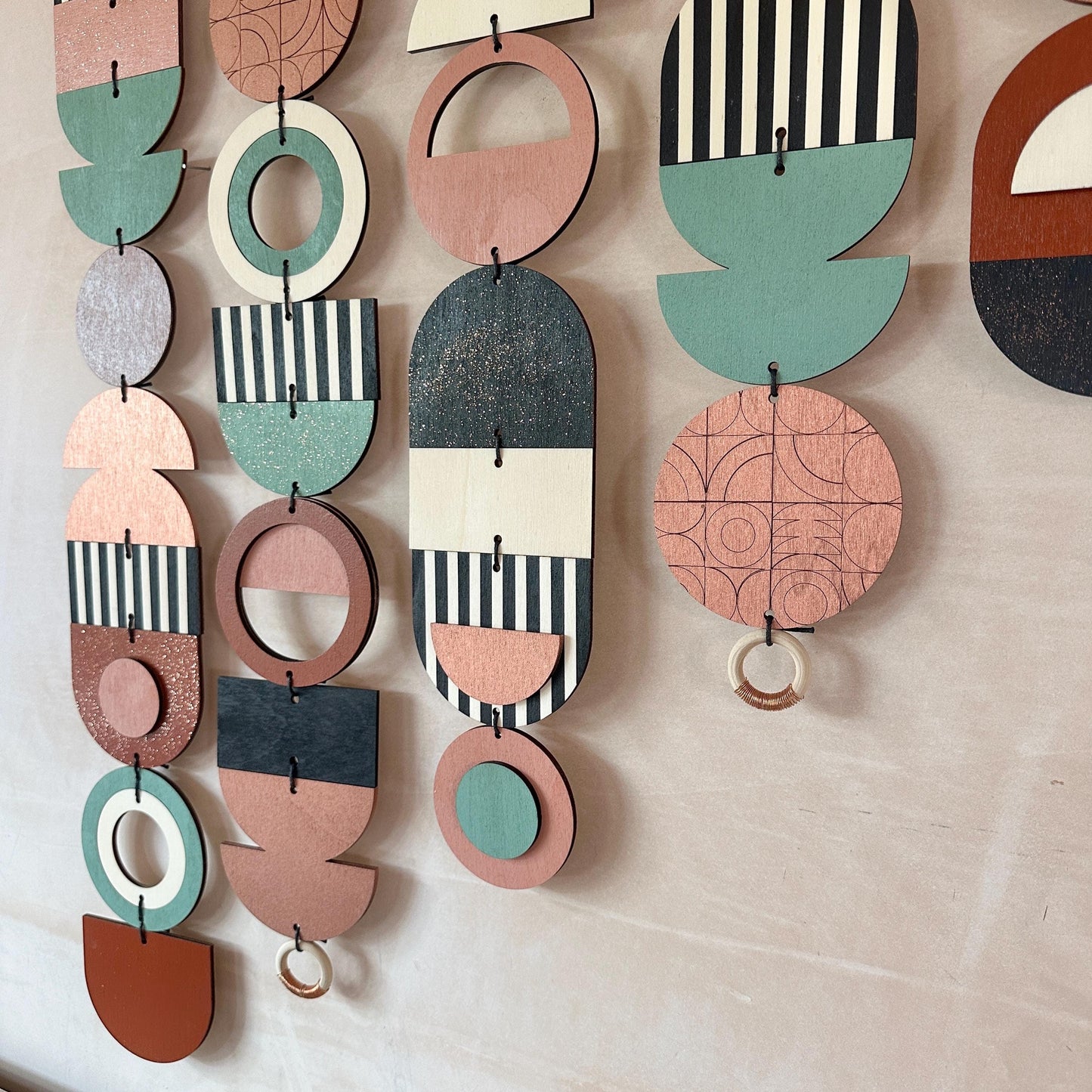 Large Asymmetrical Wall Art - Copper Geometric Wall Hanging - MCM Decor