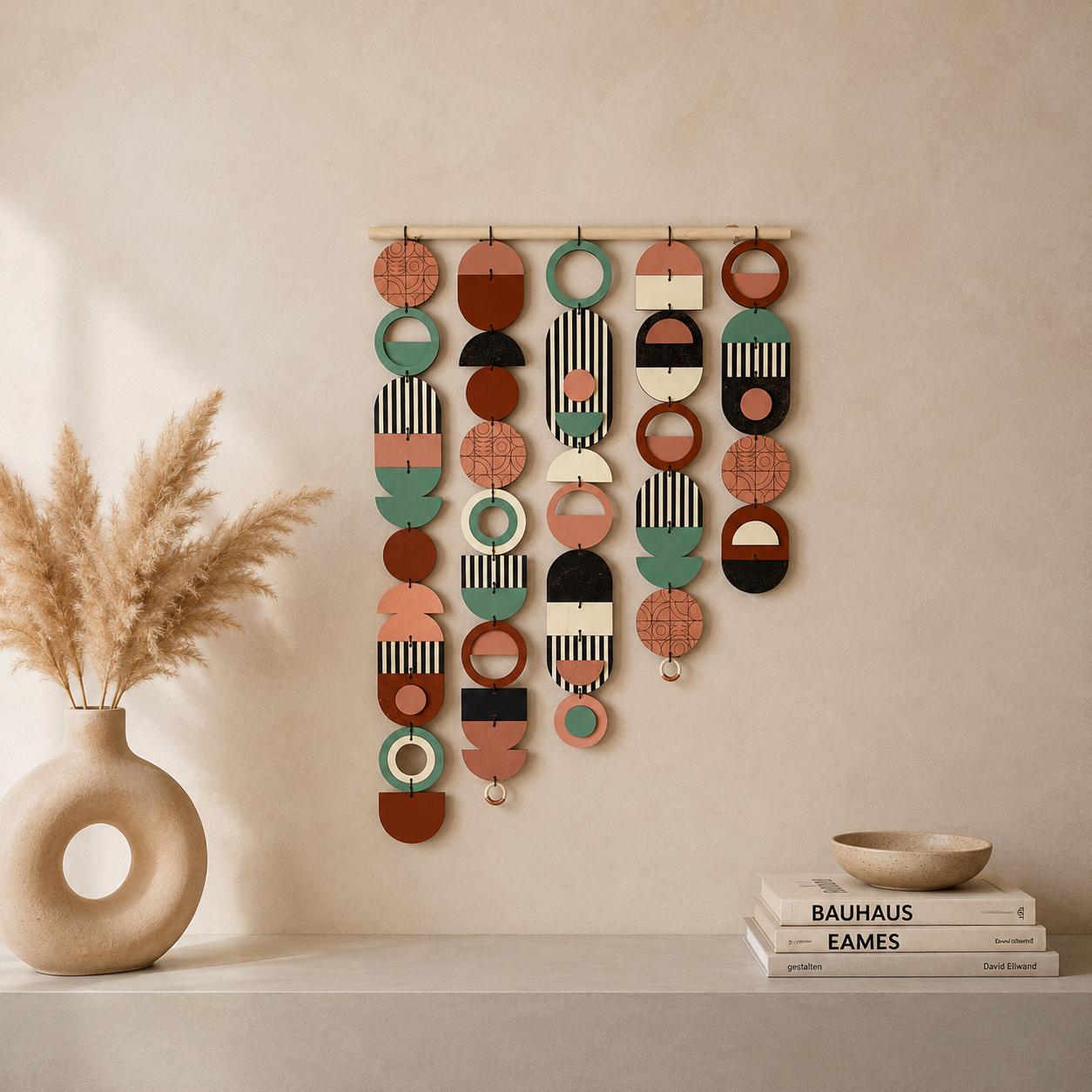 Large Asymmetrical Wall Art - Copper Geometric Wall Hanging - MCM Decor
