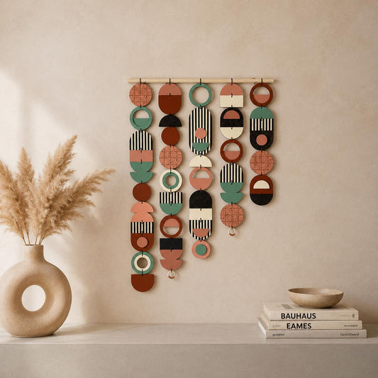 Large Asymmetrical Wall Art - Copper Geometric Wall Hanging - MCM Decor