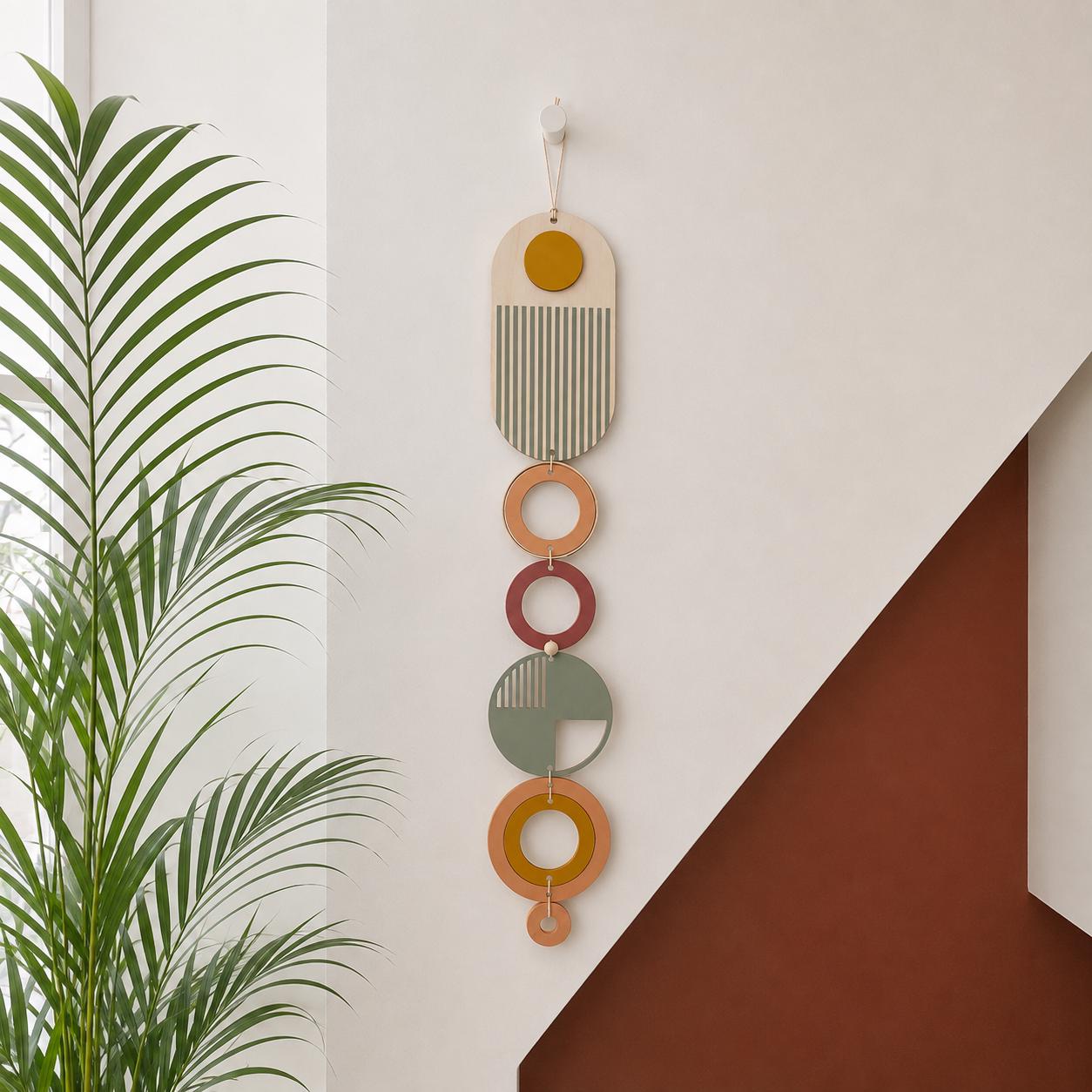Modern Wall Art - Geometric Artwork - Minimal Home Decor - Slim Art - Long Wall Tapestry - Wood Art