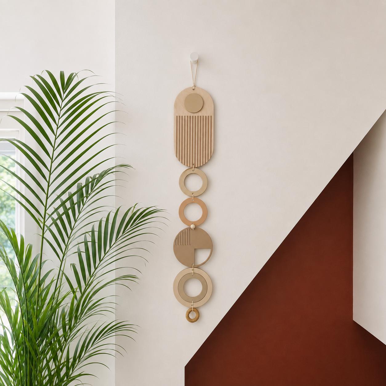 Modern Wall Art - Geometric Artwork - Minimal Home Decor - Slim Art - Long Wall Tapestry - Wood Art