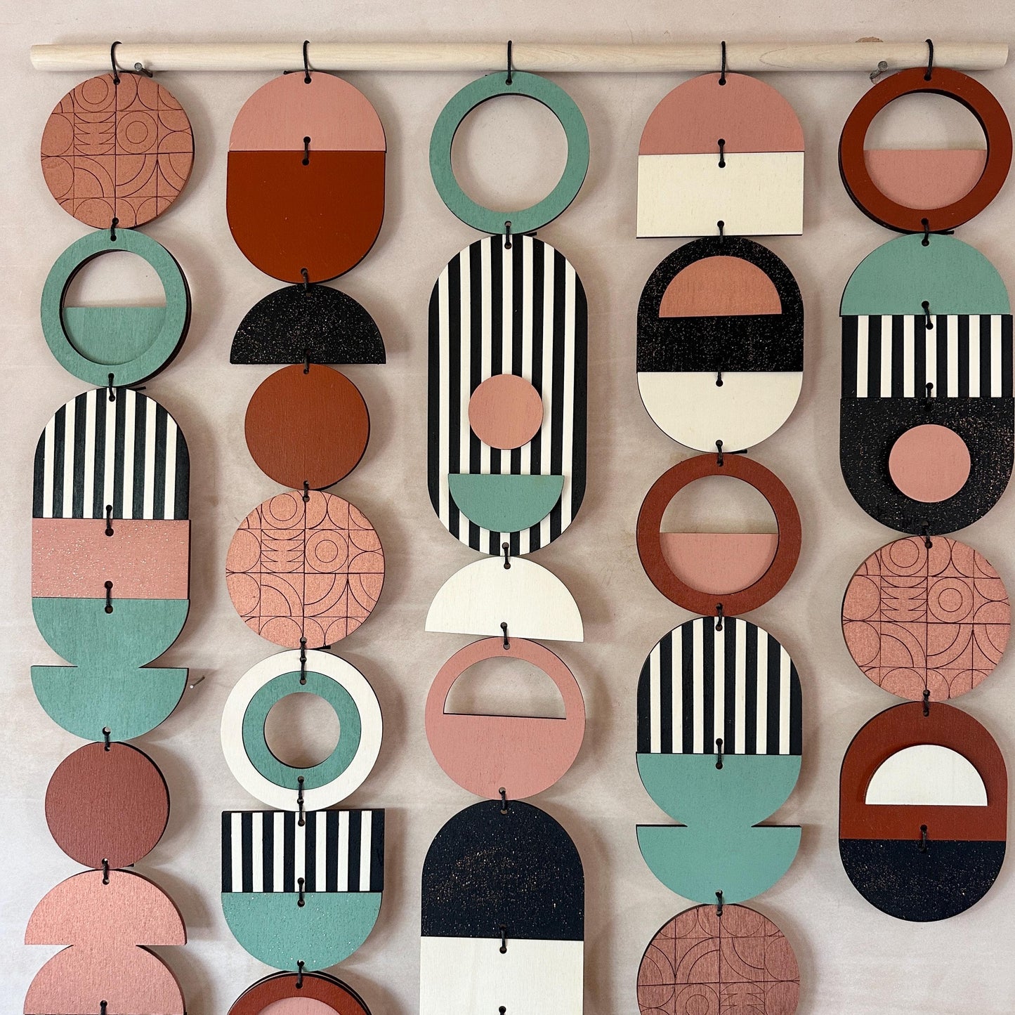 Large Asymmetrical Wall Art - Copper Geometric Wall Hanging - MCM Decor