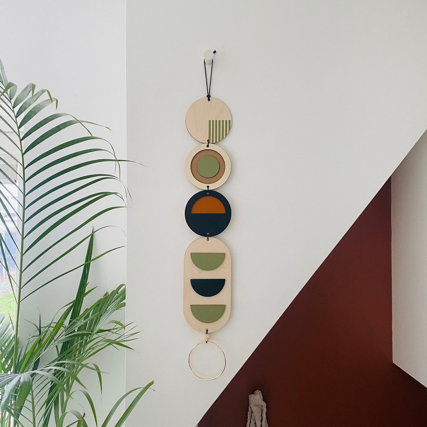 Original Medium Modern Art Fusion Wooden Wall Hanging