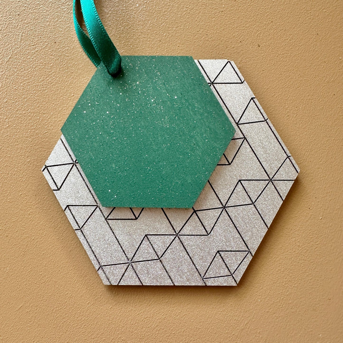 Sets of Christmas Decorations - Geometric Wooden Ornament - Tree Ornament - Holiday Decor