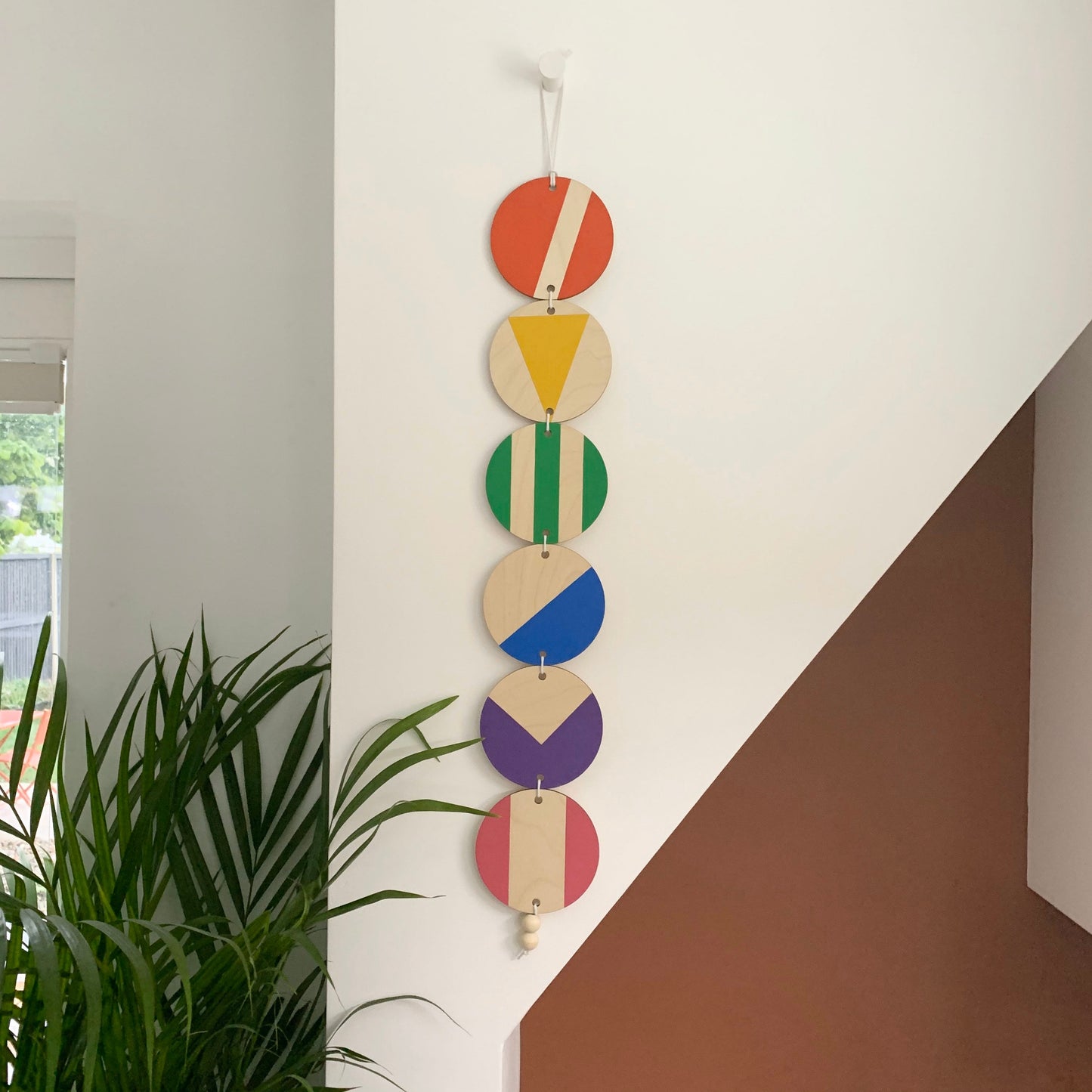 Rainbow Wall Hanging - Colourful Geometric Plywood | Pride 2023 Collection