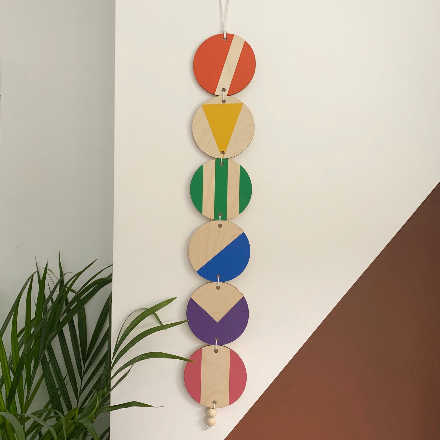 Rainbow Wall Hanging - Colourful Geometric Plywood | Pride 2023 Collection