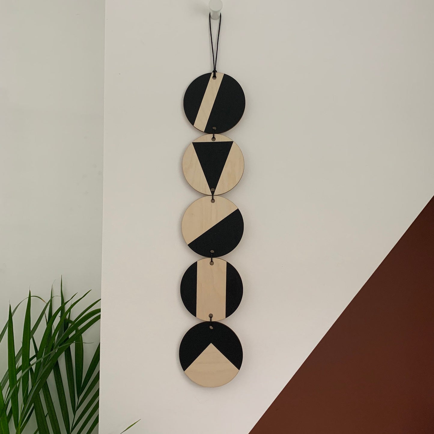 Wall hanging - Geometric Art - Plywood Decor - Monochrome Art - Mono Wall Hanging - Wall Art Decor - Black Wall Art - Black Hanging Tapestry